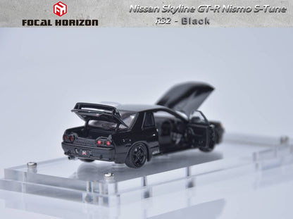 Focal Horizon 1/64 Nismo S-Tune R32 GT-R – Black, Openable, 499pcs Limited, Gift Box with Crystal Base