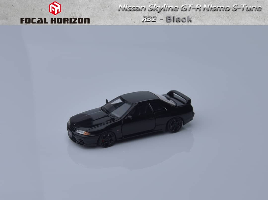 Focal Horizon 1/64 Nismo S-Tune R32 GT-R – Black, Openable, 499pcs Limited, Gift Box with Crystal Base