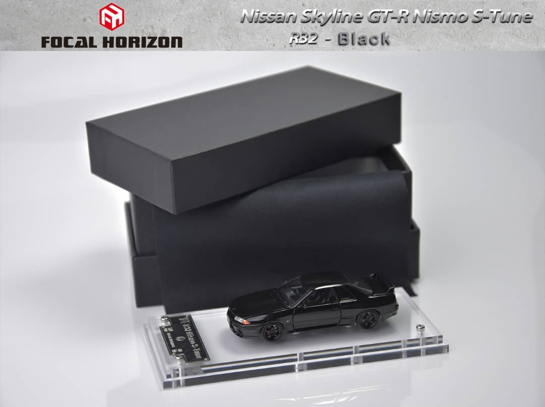 Focal Horizon 1/64 Nismo S-Tune R32 GT-R – Black, Openable, 499pcs Limited, Gift Box with Crystal Base