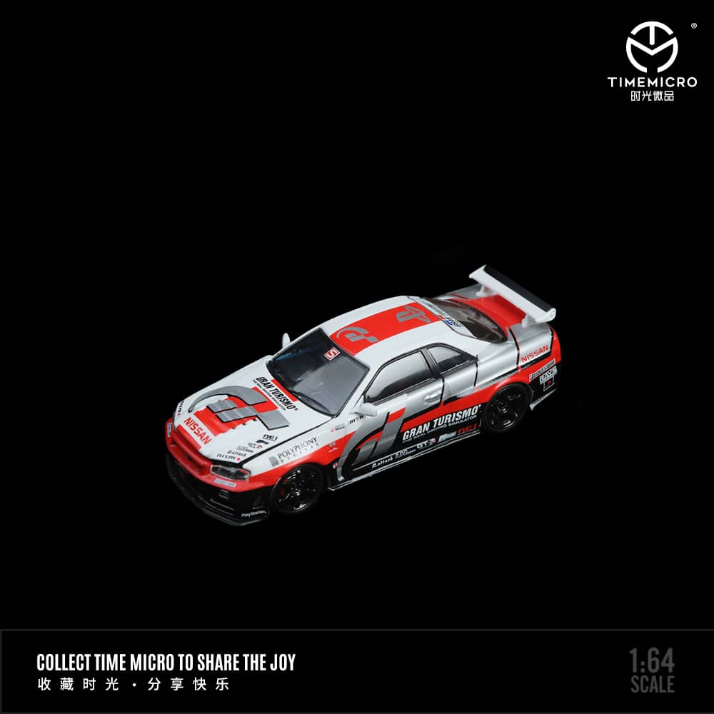 Time Micro 1/64 Skyline GT-R R34 Nismo Z-Tune Red-White GT / Pvasive Magic Purple