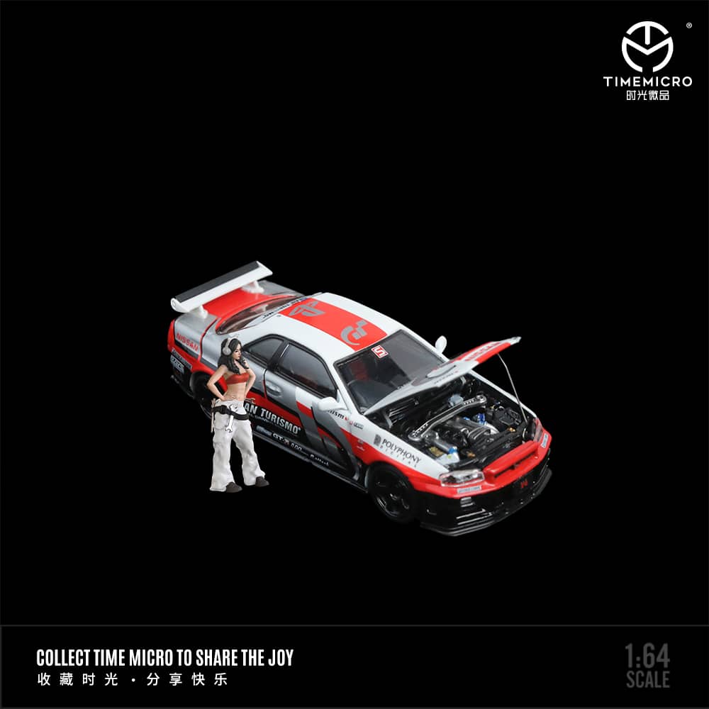 Time Micro 1/64 Skyline GT-R R34 Nismo Z-Tune Red-White GT / Pvasive Magic Purple