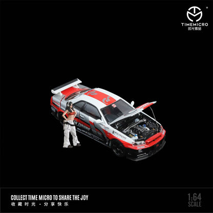 Time Micro 1/64 Skyline GT-R R34 Nismo Z-Tune Red-White GT / Pvasive Magic Purple