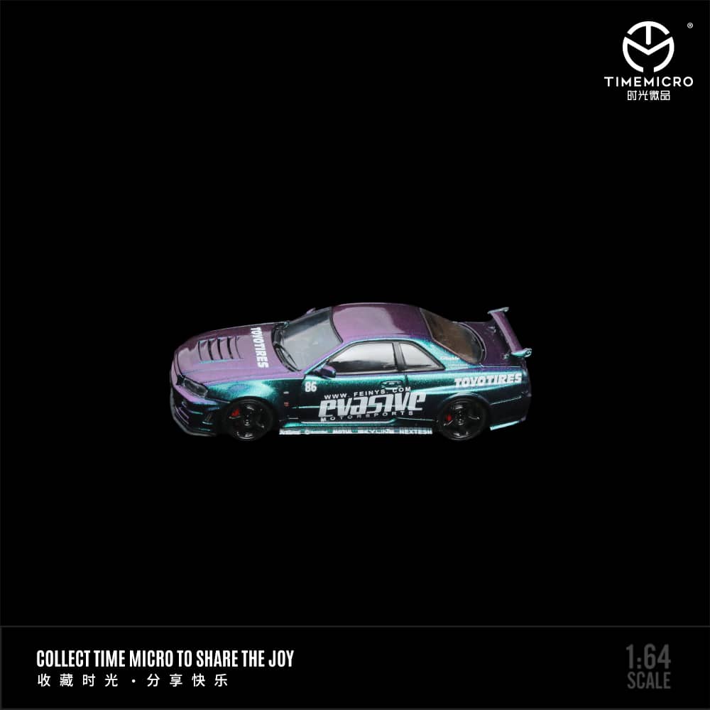 Time Micro 1/64 Skyline GT-R R34 Nismo Z-Tune Red-White GT / Pvasive Magic Purple