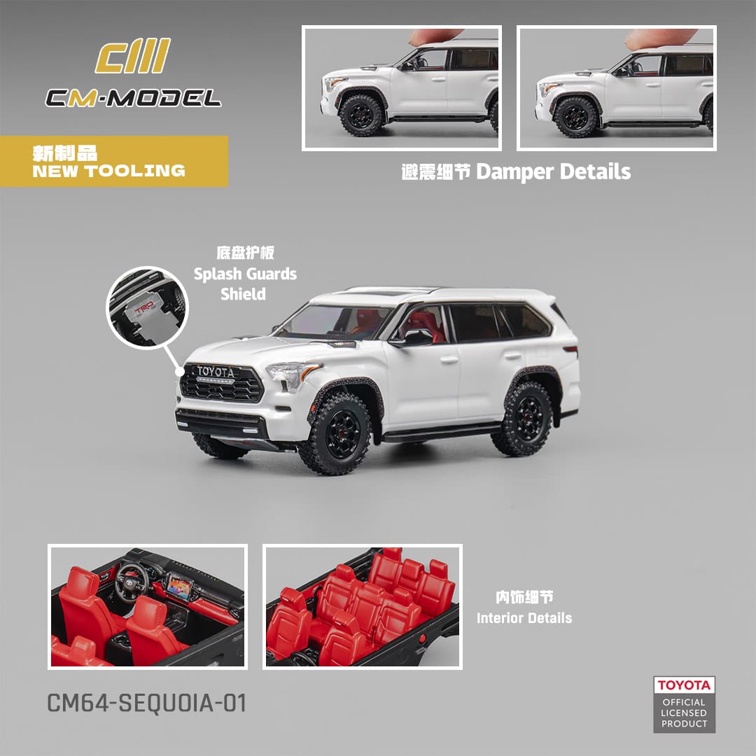[ETA:  Oct 2025 ] CM Model 1/64 Toyota Sequoia XK80 TRD Pro Pearl White