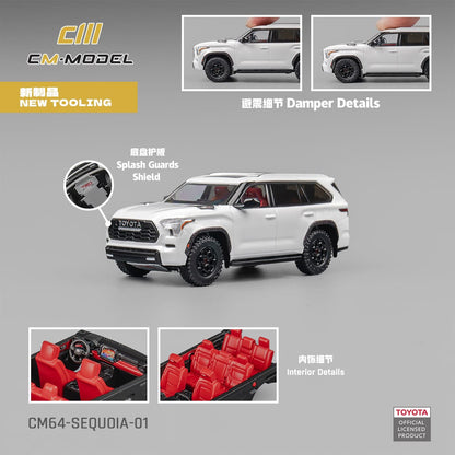 [ETA:  Oct 2025 ] CM Model 1/64 Toyota Sequoia XK80 TRD Pro Pearl White