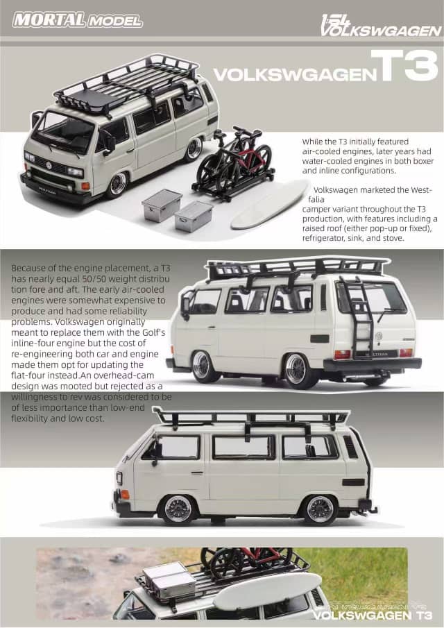 [ETA:  Jul 2025 ] Mortal 1/64 VW Type 2 T3(Carrera Bus B32) Lowride  With BBS Rims