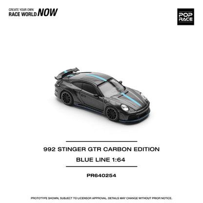 [ETA:  Oct 2025 ] Pop Race 1/64 992 Topcar Modified Stinger GTR Carbon Blue Line