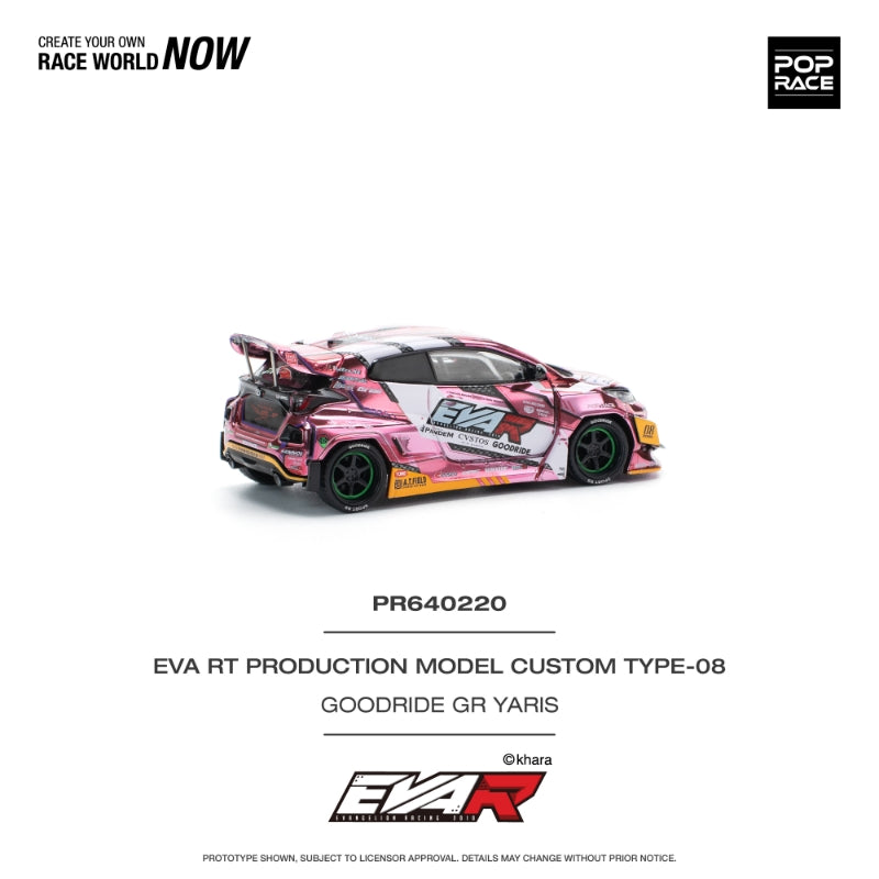 [ETA:  Oct 2025 ] Pop Race 1/64 GR Yaris Pandem Rocket Bunny Modified - Pink EVA Goodride Livery