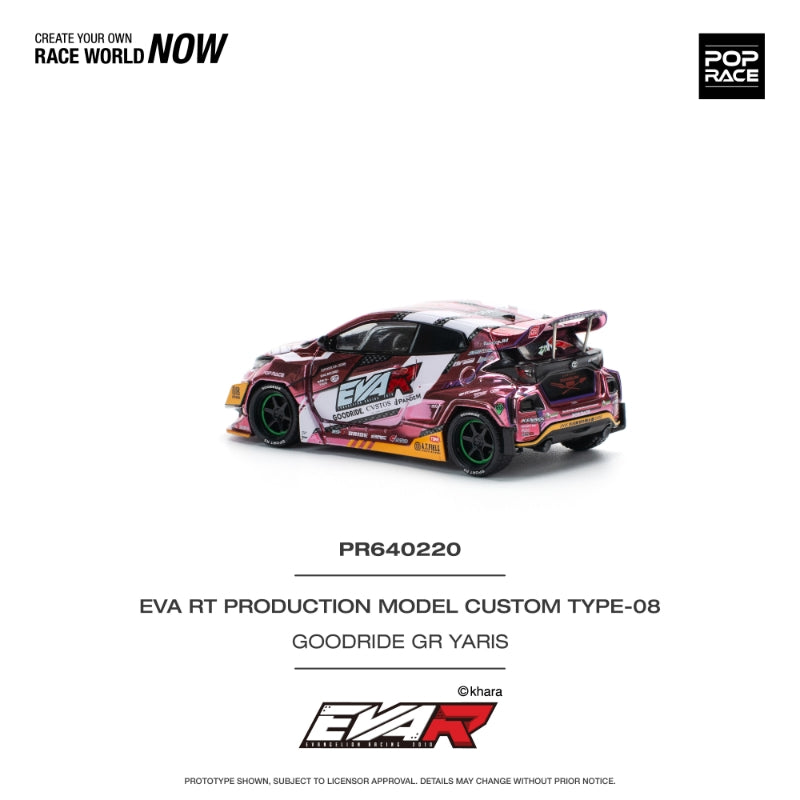 [ETA:  Oct 2025 ] Pop Race 1/64 GR Yaris Pandem Rocket Bunny Modified - Pink EVA Goodride Livery