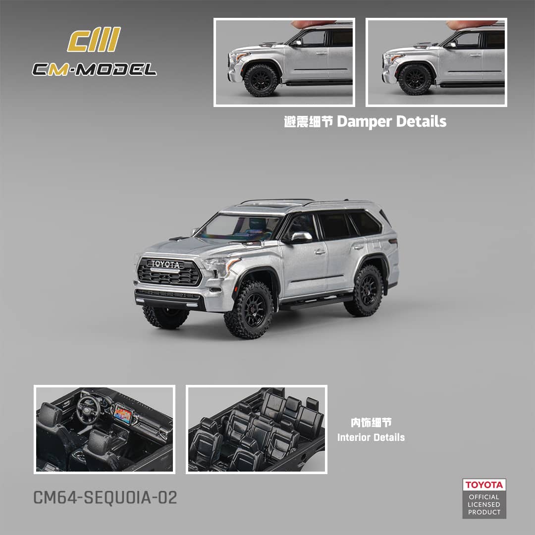 [ETA:  Nov 2025 ] CM Model 1/64 Toyota  Sequoia XK80 TRD Pro - Silver Grey