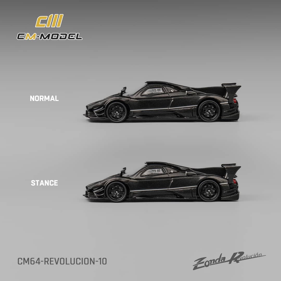 [ETA:  Nov 2025 ] CM Model 1/64 Pagani  Zonda R Evolucion Track Version - Full Carbon with Black Rims