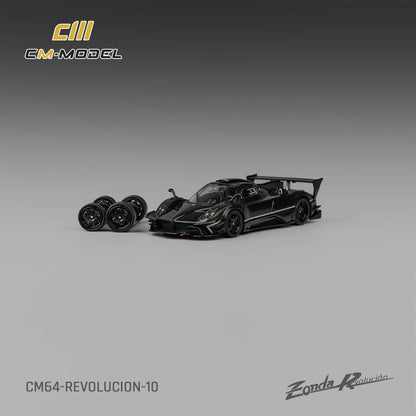 [ETA:  Nov 2025 ] CM Model 1/64 Pagani  Zonda R Evolucion Track Version - Full Carbon with Black Rims