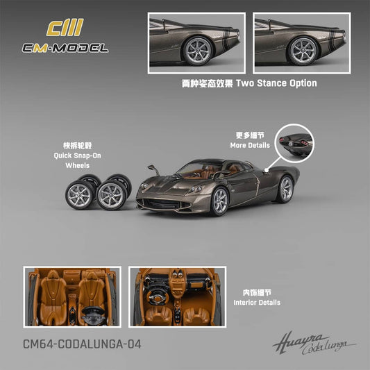 [ETA:  Nov 2025 ] CM Model 1/64 Pagani Huayra Codalunga Metallic Gun Grey