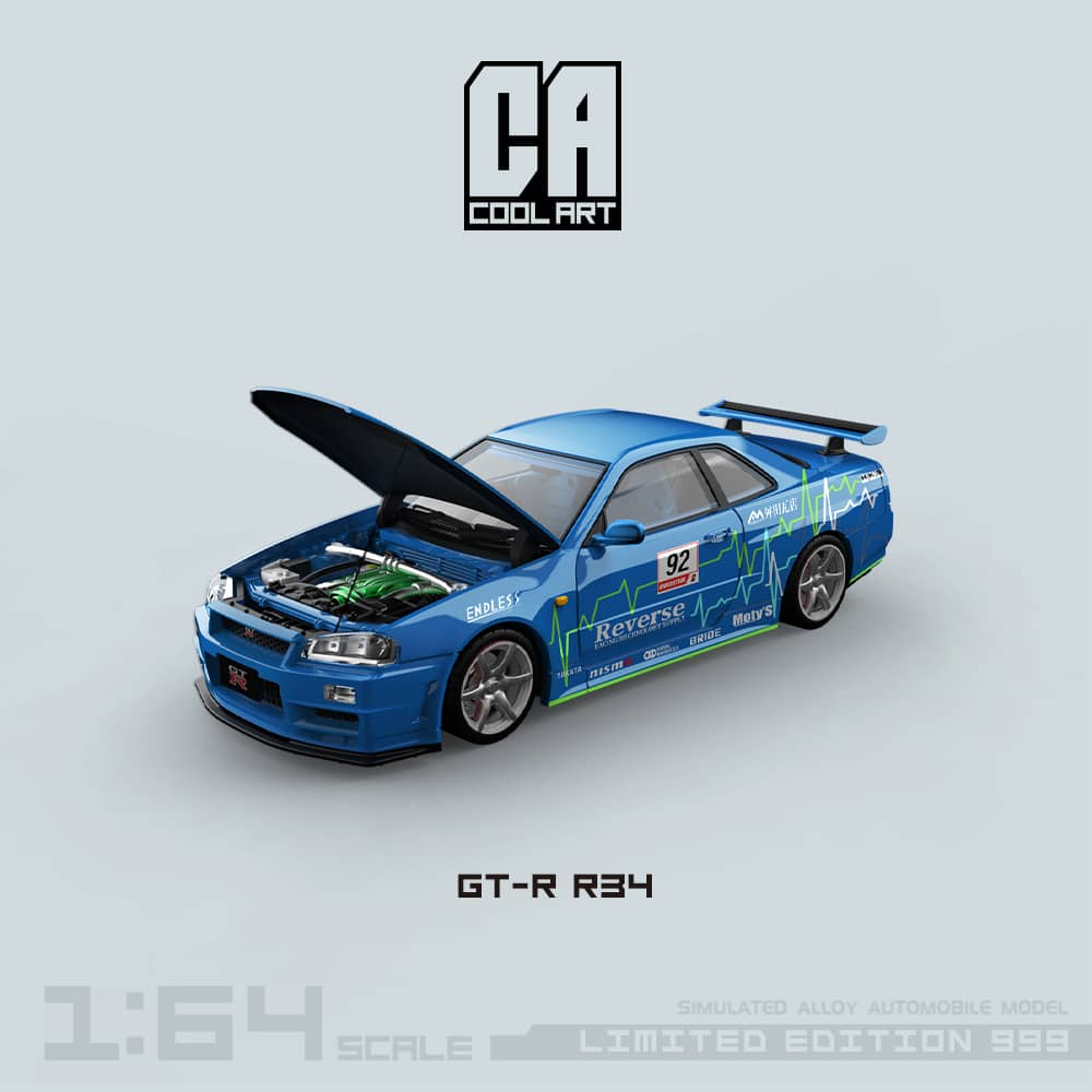[ETA:  Nov 2025 ] Cool Art 1/64 Skyline GT-R R34 Z-Tune 92 Blue 99# Livery