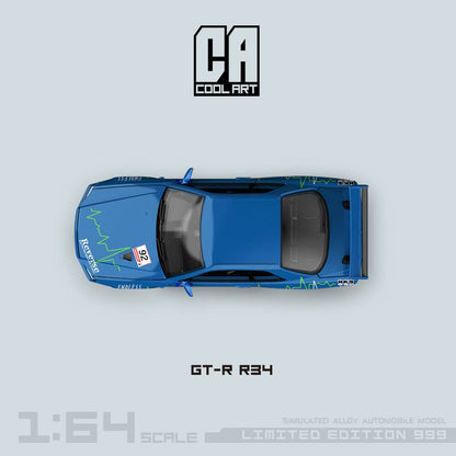 [ETA:  Nov 2025 ] Cool Art 1/64 Skyline GT-R R34 Z-Tune 92 Blue 99# Livery