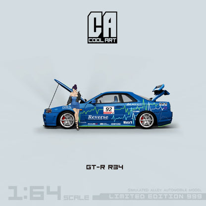 [ETA:  Nov 2025 ] Cool Art 1/64 Skyline GT-R R34 Z-Tune 92 Blue 99# Livery