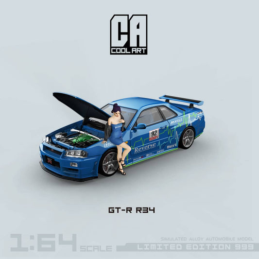 [ETA:  Nov 2025 ] Cool Art 1/64 Skyline GT-R R34 Z-Tune 92 Blue 99# Livery