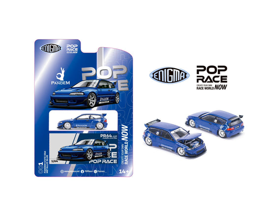 Enigma x Pop Race 1/64 Pandem Civic EG6 Metallic Blue