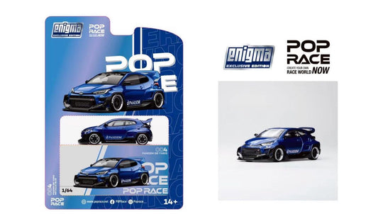 Enigma x Pop Race 1/64 GR Yaris Metallic Blue