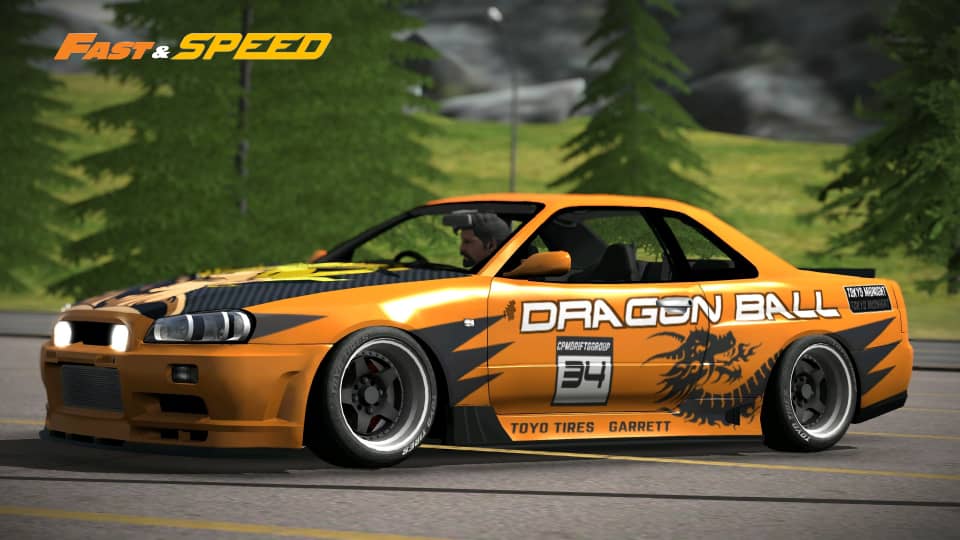 Fast Speed 1/64 Skyline GT-R R34 - Yellow Dragon Ball Livery