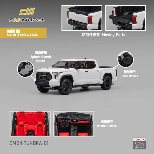 [ETA:  Dec 2025 ] CM Model 1/64 Toyota Tundra PickUp MK3 XK70 TRD Pro - White