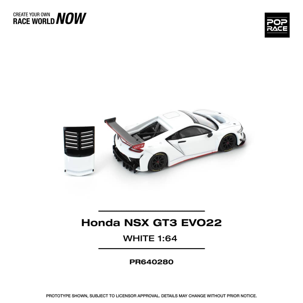 [ETA:  Jan 2026 ] Pop Race 1/64 NSX GT3 Evo22 White with Red Line