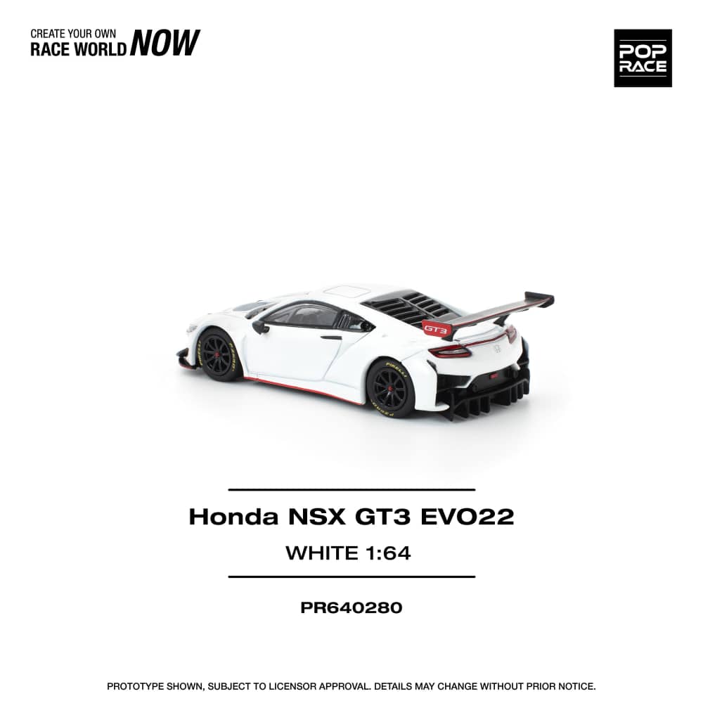 [ETA:  Jan 2026 ] Pop Race 1/64 NSX GT3 Evo22 White with Red Line