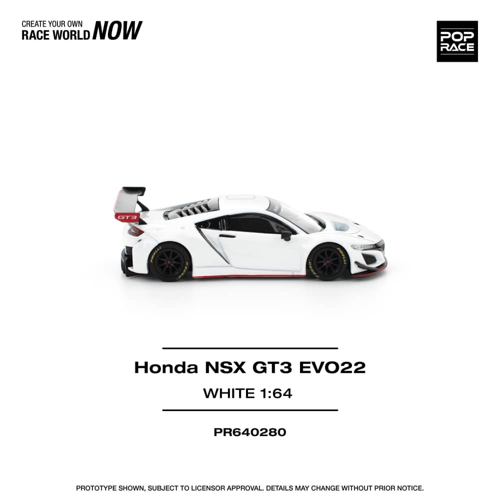[ETA:  Jan 2026 ] Pop Race 1/64 NSX GT3 Evo22 White with Red Line
