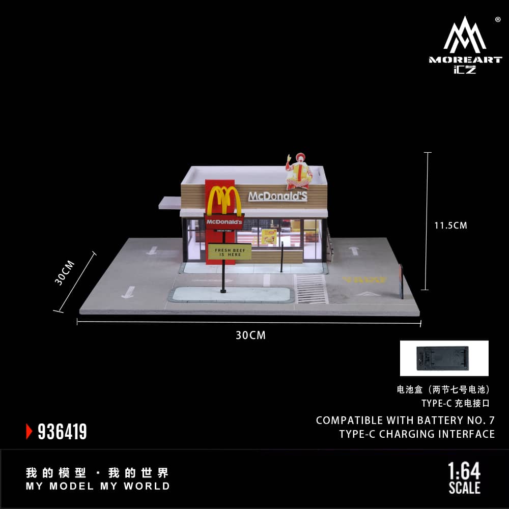 [ETA:  Nov 2025 ] MoreArt 1/64 McDonald`s Theme (MO936419)
Size: 30 x 30 x 11.5cm