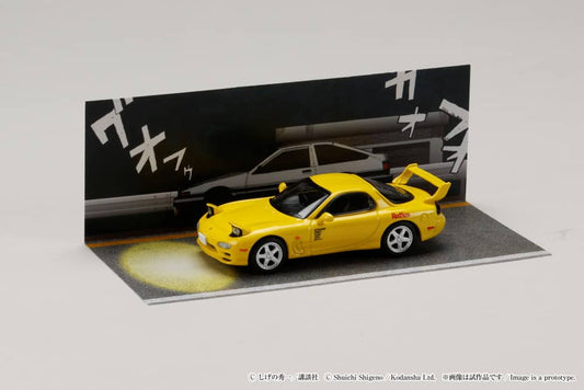 [ETA:  Mar 2026 ] Hobby Japan 1/64 RX-7 FD3S RedSuns Yellow Keisuke Takahashi vs Takumi Fujiwara  (Initial D 30th Anniversary Diorama Set Series)