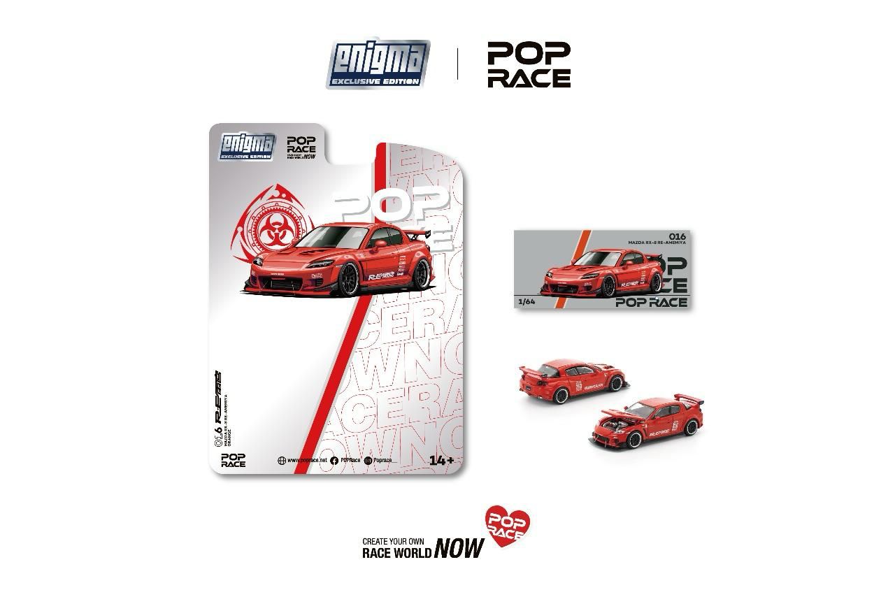 [ETA:  Feb 2026 ] Enigma x Pop Race 1/64 RX-8 RE Amemiya Red - Blister Card Version