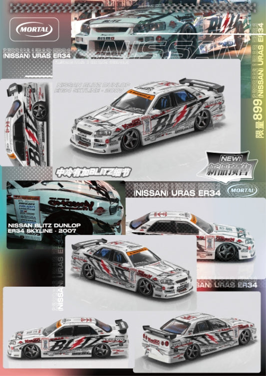[ETA:  Oct 2025 ] Mortal 1/64 Skyline ER34 25GT-Turbo Drift Version - D1GP Blitz Drift Livery - Blitz ER34 2007 Version