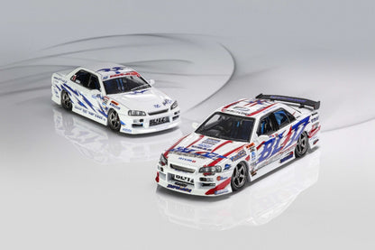 [ETA:  Oct 2025 ] Mortal 1/64 Skyline ER34 25GT-Turbo Drift Version - D1GP Blitz Drift Livery - Twin Cars Set - Blitz ER34 2003 & 2006 Version