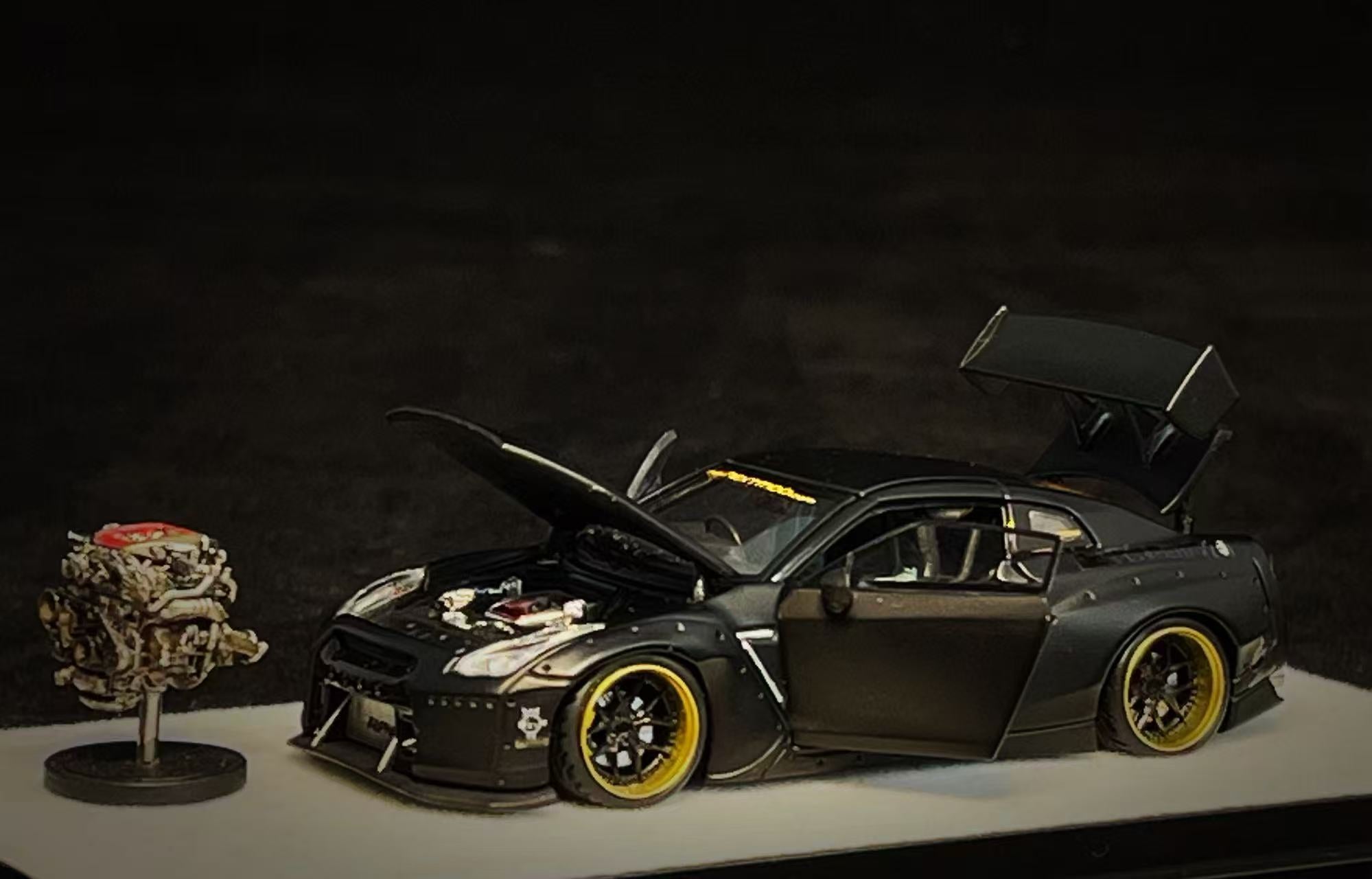 1999台限定PGM PANDEM R35GTR64/1 PGM 1:64 Nissan GT-R R35 Pandem Rocket Bunny Yellow with