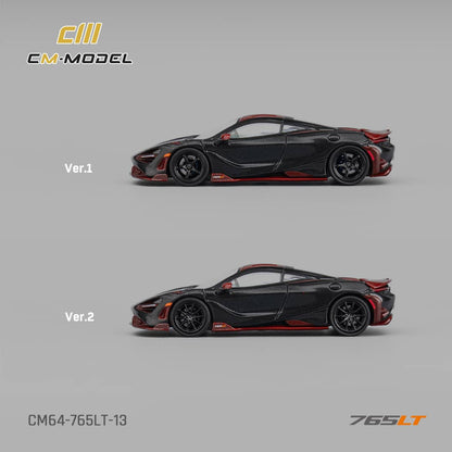 [ETA:  Jan 2026 ] CM Model 1/64 Mclaren  765LT - Full Carbon Black-Red