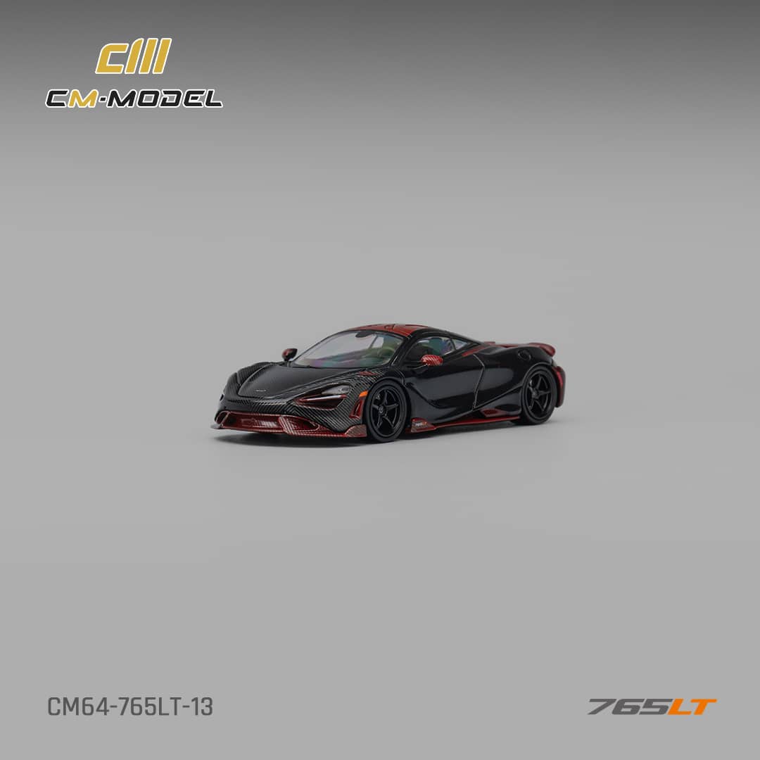 [ETA:  Jan 2026 ] CM Model 1/64 Mclaren  765LT - Full Carbon Black-Red