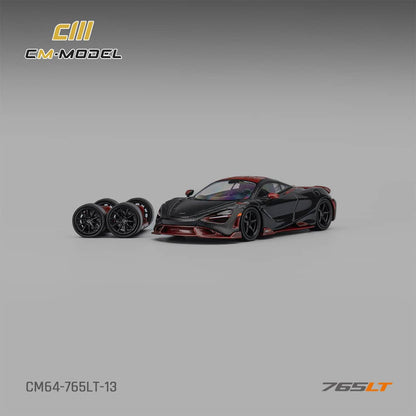 [ETA:  Jan 2026 ] CM Model 1/64 Mclaren  765LT - Full Carbon Black-Red
