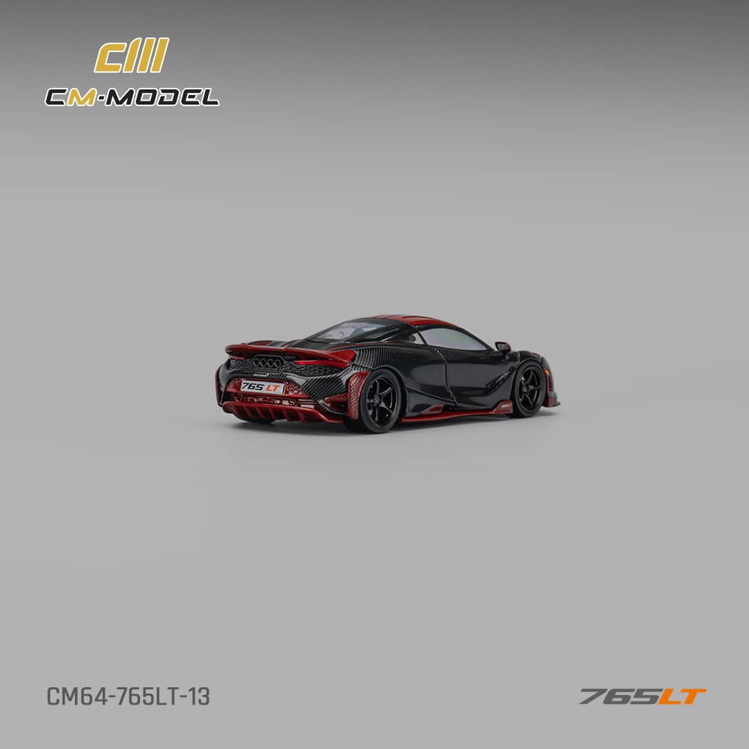 [ETA:  Jan 2026 ] CM Model 1/64 Mclaren  765LT - Full Carbon Black-Red