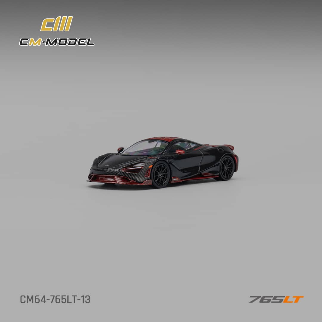 [ETA:  Jan 2026 ] CM Model 1/64 Mclaren  765LT - Full Carbon Black-Red