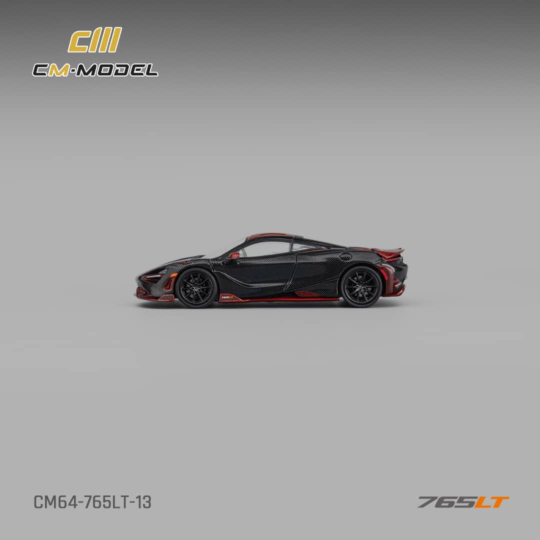 [ETA:  Jan 2026 ] CM Model 1/64 Mclaren  765LT - Full Carbon Black-Red