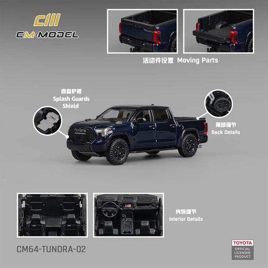 [ETA:  Jan 2026 ] CM Model 1/64 Toyota Tundra PickUp MK3 XK70 TRD Pro Metallic Blue
