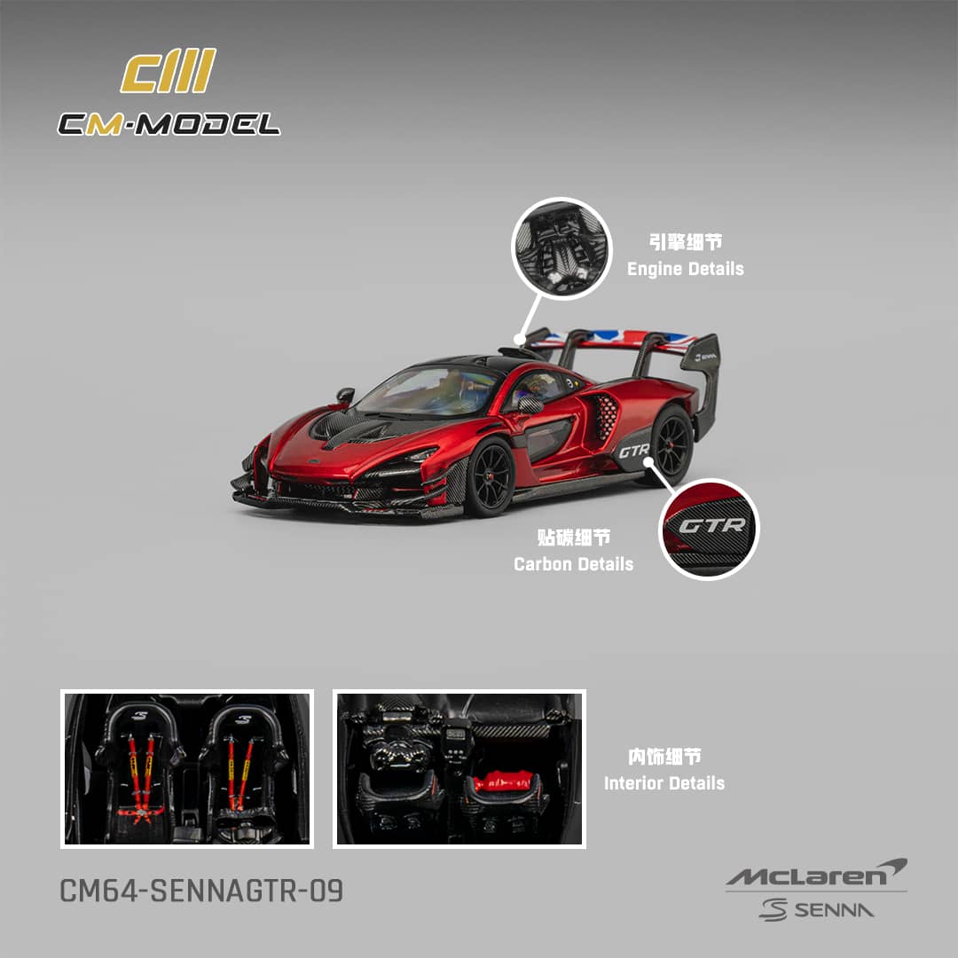 [ETA:  Jan 2026 ] CM Model 1/64 Mclaren Senna GTR  Metallic Red