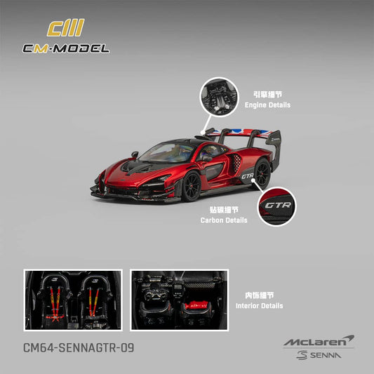 [ETA:  Jan 2026 ] CM Model 1/64 Mclaren Senna GTR  Metallic Red