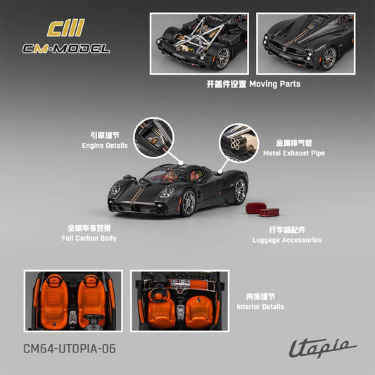 [ETA:  Jan 2026 ] CM Model 1/64 Pagani Utopia Carbon Black