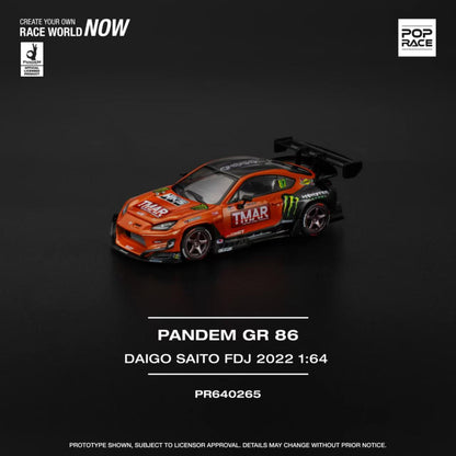 [ETA:  Feb 2026 ] Pop Race 1/64 Pandem GR86  Rocket Bunny Modified - Daigo Saito FDJ 2022 (PR640265)