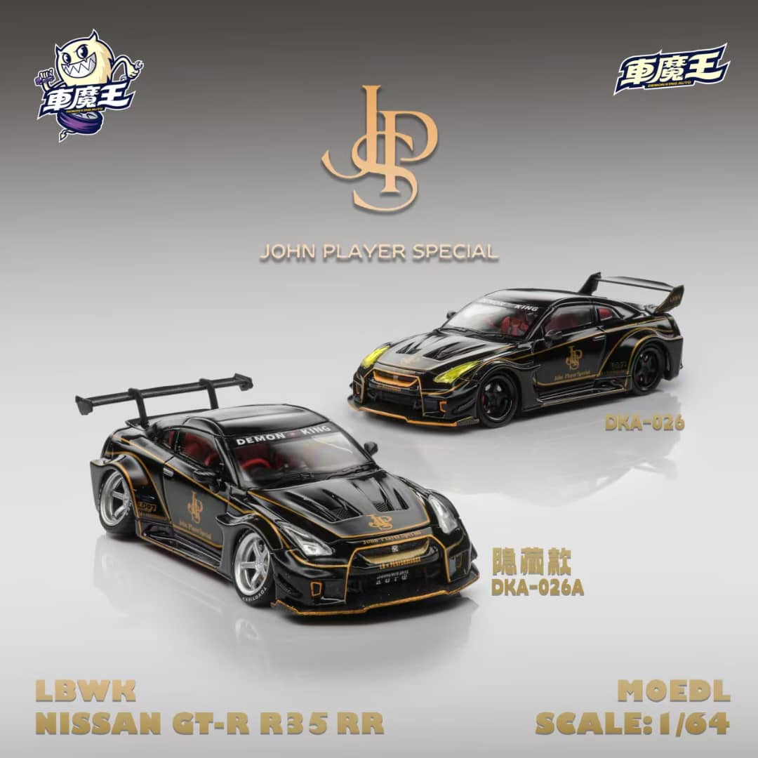 Demon King Auto 1/64 LBWK GT-R R35 JPS Livery – Black Ice Diecast