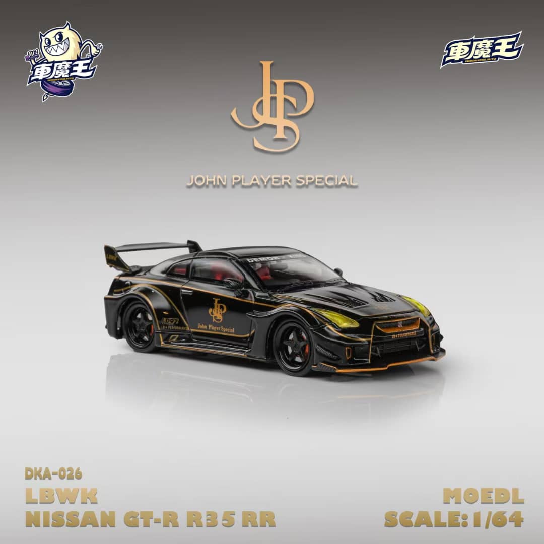 Demon King Auto 1/64 LBWK GT-R R35 JPS Livery – Black Ice Diecast