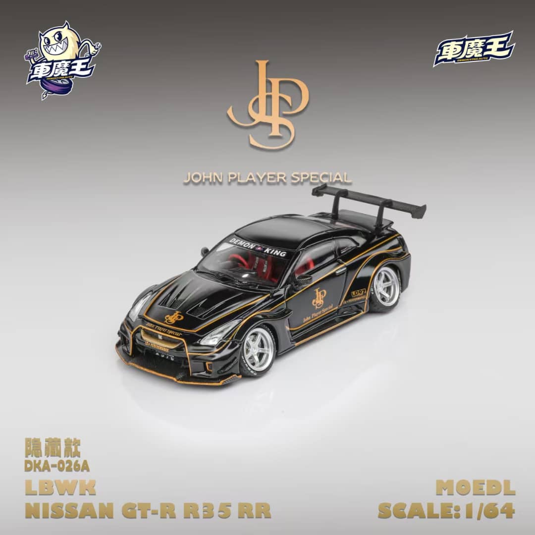 Demon King Auto 1/64 LBWK GT-R R35 JPS Livery – Black Ice Diecast