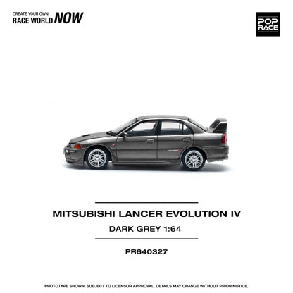 [ETA:  May 2026 ] Pop Race 1/64 Mitsubishi  Lancer Evolution IV Dark Grey (PR640327)