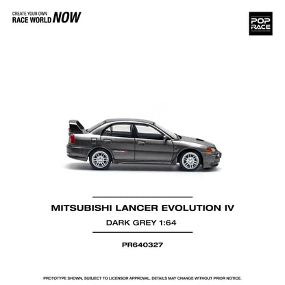 [ETA:  May 2026 ] Pop Race 1/64 Mitsubishi  Lancer Evolution IV Dark Grey (PR640327)